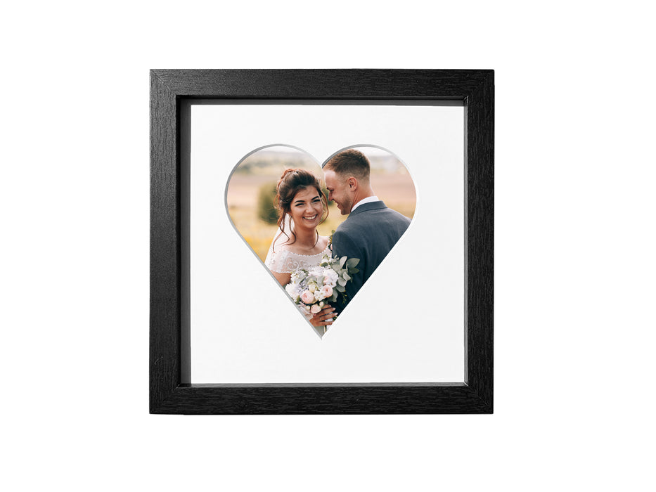8x8 Classic Black Frame with Heart-Shaped Matboard