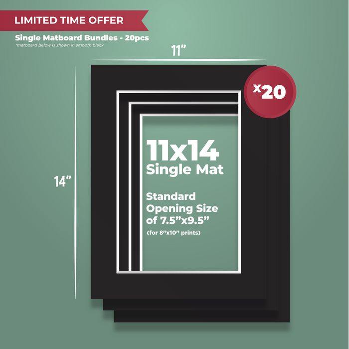 11x14 Single Matboard 20 Pc. Bundle (LIMITED TIME OFFER)